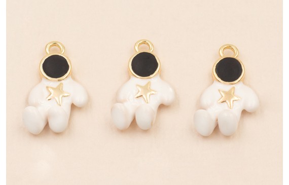 Colgante astronauta 18*12mm Blanco y Negro