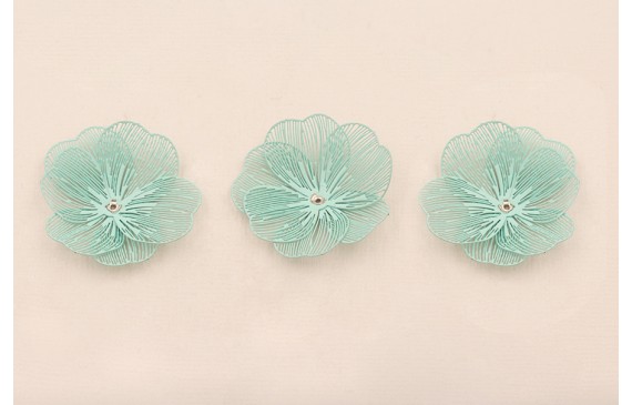 Flor 35mm 6 pétalos moldeables Turquesa Flor 35mm 6 pétalos moldeables Turquesa