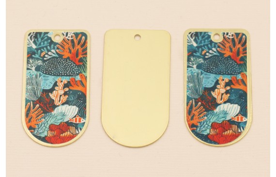 Pieza 50*25 Oro mate Mar y Corales