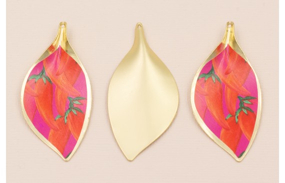 Cogante Hoja 56*26mm Oro Mate Pimientos Cogante Hoja 56*26mm Oro Mate Pimientos