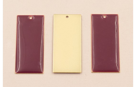 Rectangulo 38*15mm D.Mate Esmalte Color Cardenal