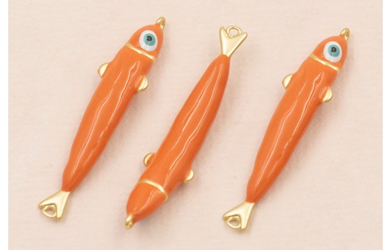 Entrepieza Pez esmaltado 32*5mm Coral