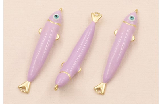 Entrepieza Pez esmaltado 32*5mm Lila Entrepieza Pez esmaltado 32*5mm Lila