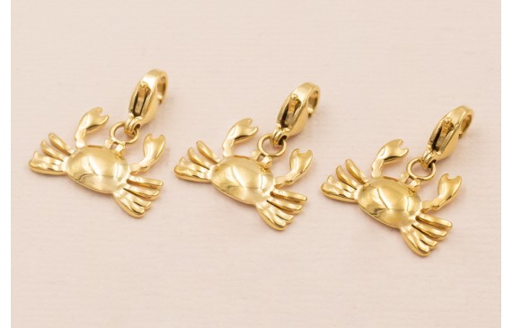 Colgante Cangrejo Acero Inox 316L 16*12mm Oro Colgante Cangrejo Acero Inox 316L 16*12mm Oro