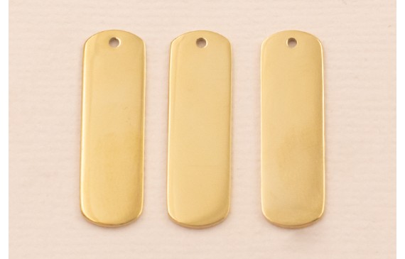 Colgante Chapa Acero Inox 316L 22*7mm Oro Colgante Chapa Acero Inox 316L 22*7mm Oro