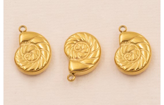 Concha Acero Inox 316L 10*10mm Oro