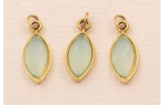 Colgante Acero Inox 316L Cristal Turquesa 10*5mm