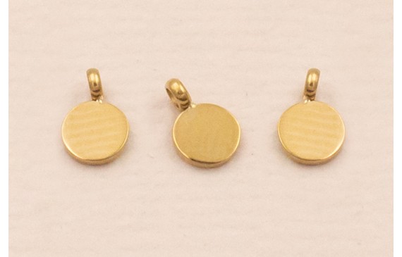 Colgante Chapita de 3mm Acero 316L inox. Oro