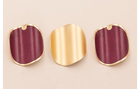 Disco ondulado de 40mm Oro Mate color Granate Disco ondulado de 40mm Oro Mate color Granate