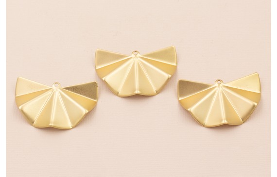 Colgante abanico Aristas 39*25mm Oro Mate