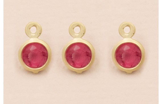 Colgante disco Cristal de 5mm Frambuesa Colgante disco Cristal de 5mm Frambuesa