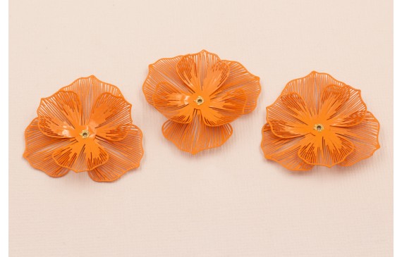 Flor 40mm 2 Capas  color Naranja