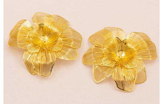 Flor 4 Capas 55mm diametro Oro Flor 4 Capas 55mm diametro Oro