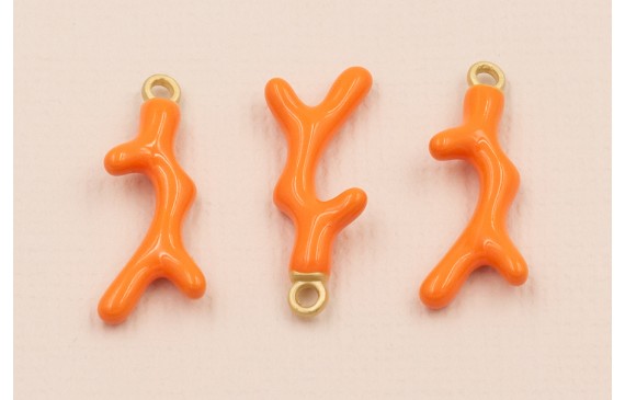 Colgante Coral 20*7mm Esmalte color Coral