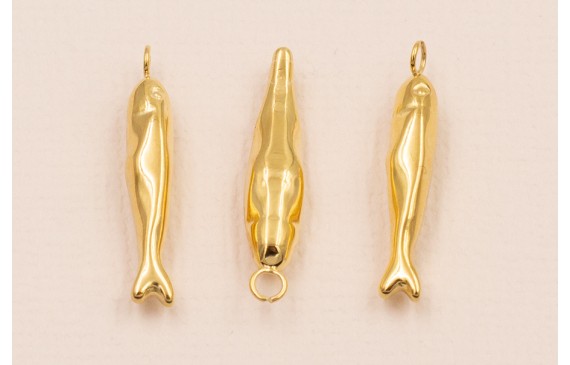 Colgante Pez Stainless 316L Steel 23*4mm  Oro