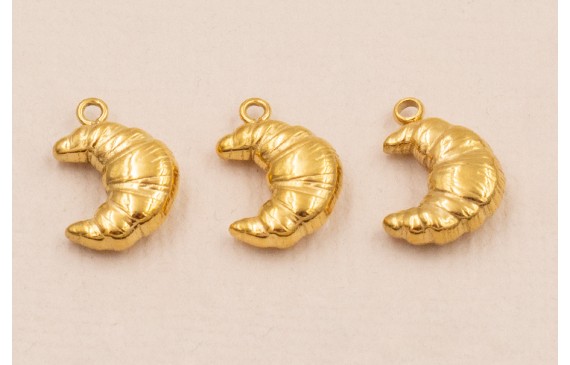 Colgante Coissant Stainless Steel 11/8mm Oro