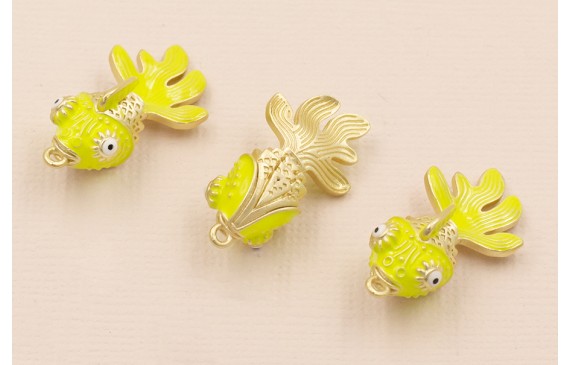 Pez Articulado 25*15mm Oro Mate y Lima