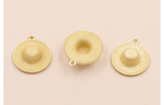 Sombrero Playa de Paja  17*5mm Oro Mate