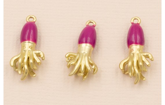 Pulpo Dorado Mate Cabeza Morada 20*10mm Pulpo Dorado Mate Cabeza Morada 20*10mm