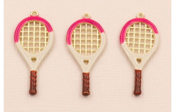 Raqueta 30*14mm Beige, granate y Oro Mate