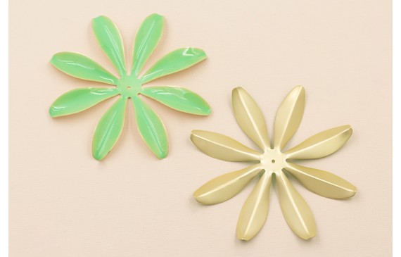 Flor grande 90mm Oro Mate y Esmalte Turquesa