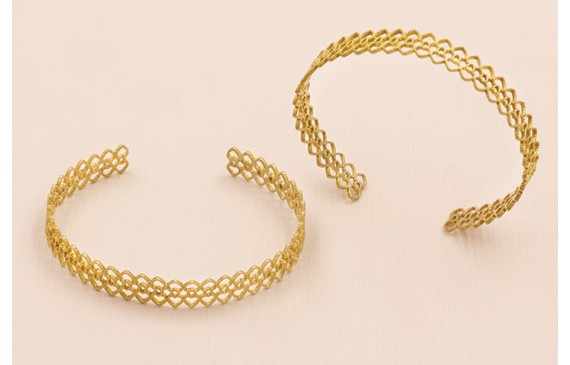 Pulsera labrada maleable latón 145mm Pulsera labrada maleable latón 145mm