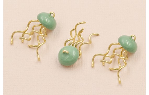 Medusa 10*4*25mm Esmalte verde Piedra