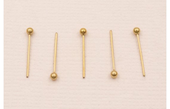 Alfiler Acero Inox. 316L 0,5*14*2mm Baño Oro