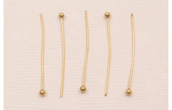 Alfiler Acero Inox. 316L  0,5*30*2mm Baño Oro