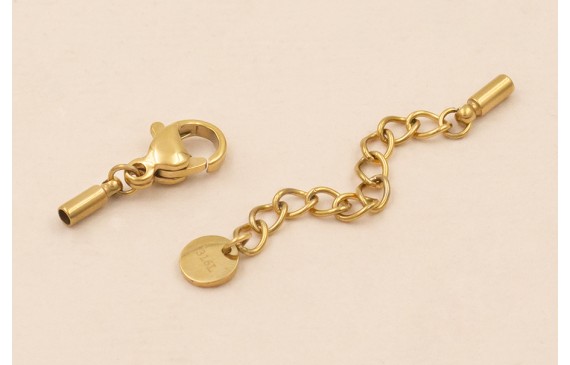 Cierre Complero Acero 316L con terminal de 1mm Oro