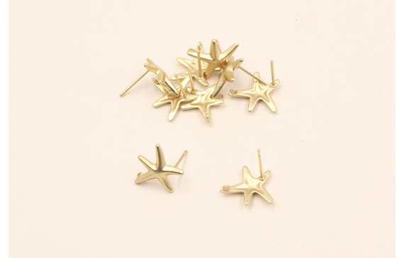 Perno Estralla Mar 15mm Oro Mate Perno Estralla Mar 15mm Oro Mate