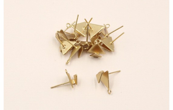 Perno Triángulo con presión de 11mm diam Oro Mate