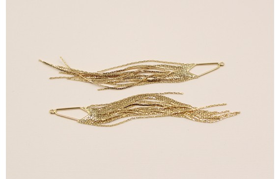 Pendiente Flecos 125*11mm Dorado Pendiente Flecos 125*11mm Dorado