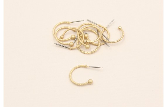 Pendiente gancho con bola 16mm diámetro Oro Mate