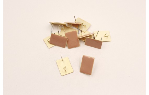 Perno rectangulo esmaltado 17*13mm Rosa Perno rectangulo esmaltado 17*13mm Rosa