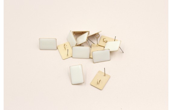 Perno rectangulo esmaltado 17*13mm Blanco