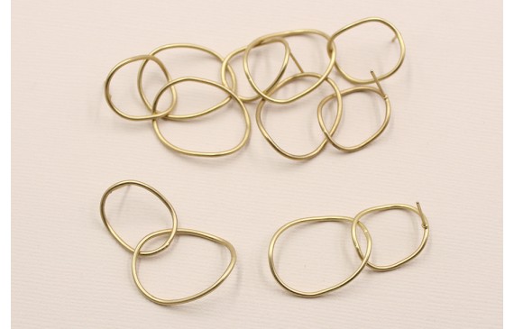 Perno con doble aro 22*16 y 26*20mm Dorado Mate