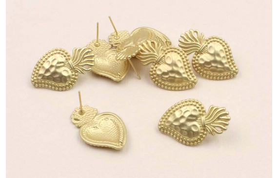 Perno sagrado Corazón 30*17mm Dorado Mate