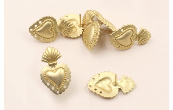 Perno sagrado Corazón 25*14mm Dorado Mate