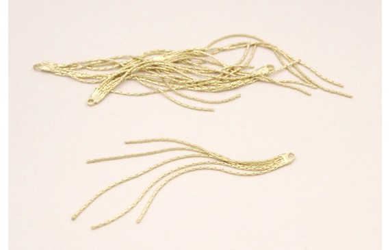 Fleco de 5 tiras de 1mm cada. 70mm Dorado Mate Fleco de 5 tiras de 1mm cada. 70mm Dorado Mate