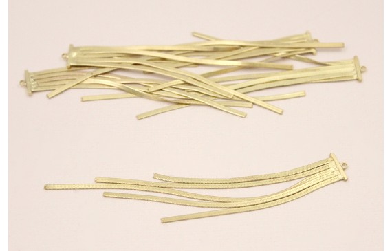 Fleco de 5 tiras de 2mm cada. 12*105mm Dorado Mate