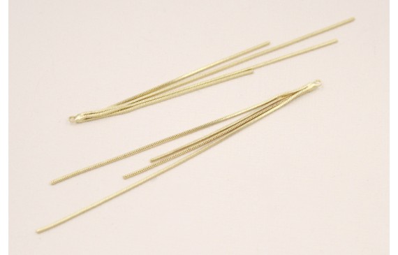 Fleco de 4 cadenas de 1mm cada. 100mm Dorado Mate Fleco de 4 cadenas de 1mm cada. 100mm Dorado Mate