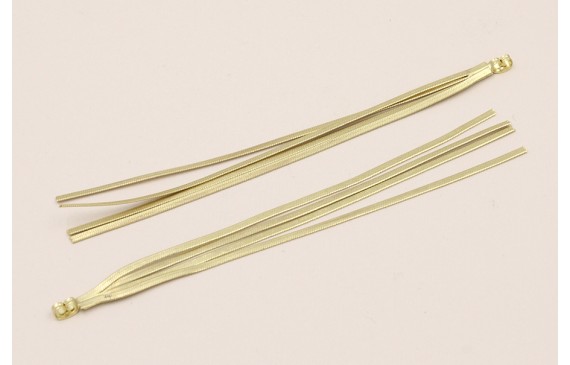 Fleco tuerca de 4 Tiras de 2mm. 125mm Oro Mate Fleco tuerca de 4 Tiras de 2mm. 125mm Oro Mate