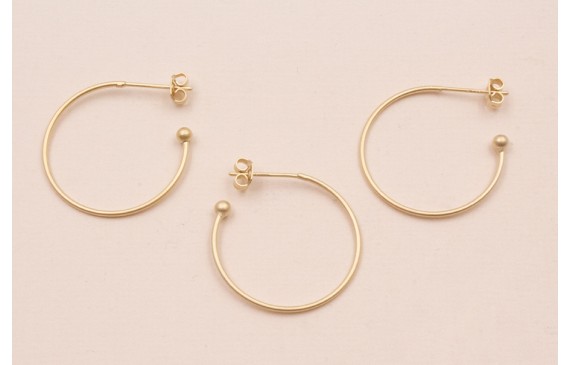 Pendiente anilla 20mm Dorado Mate