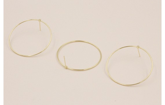 Stainless Steel: Pendiente Aro Acero de 40mm Oro