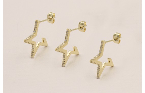 Pendiente estrella Dorada con Brillos 20mm