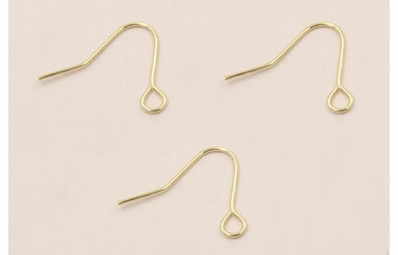 Acero Inox. Gancho pendiente sencillo 15mm Oro Acero Inox. Gancho pendiente sencillo 15mm Oro