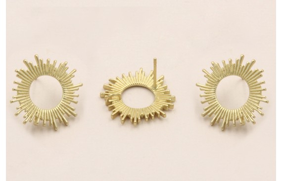 Pendiente rayos de Sol 18mm diametro Dorado Mate