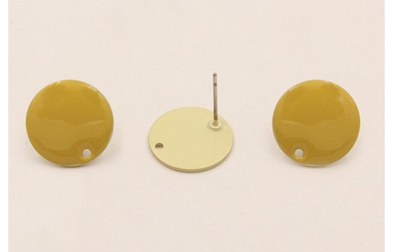 Perno Disco esmaltado 14mm Dorado Mate y  Mostaza