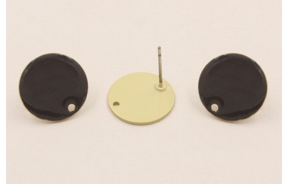 Perno Disco esmaltado 14mm Dorado Mate y  Gris